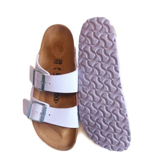 Birkenstock Arizona Birko-Flor Sandals Womens Size 7-7.5 NARROW Fit Purple Fog - Picture 8 of 9